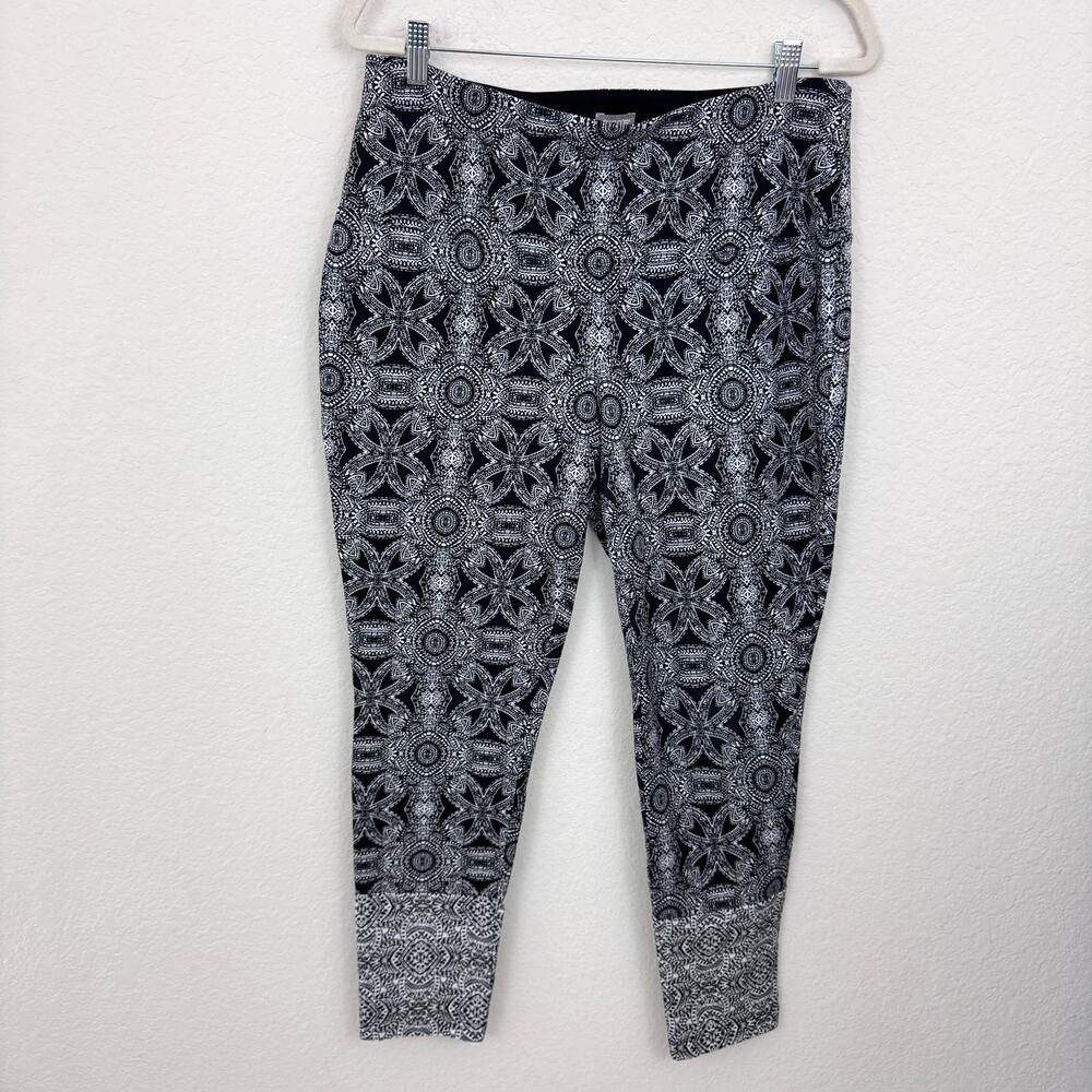 Chico's Zenergy Womens Pull On Pants Size 12/14 Cotton Stretch Casual Blue